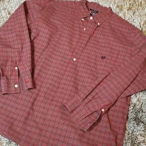 Plaid chaps L button down shirt